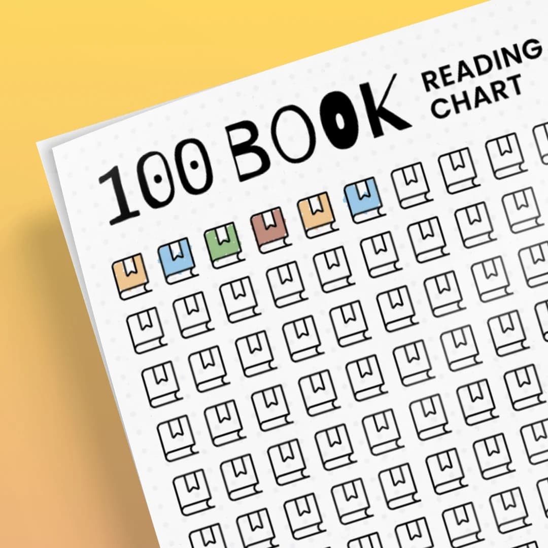 100 book reading chart printable free
