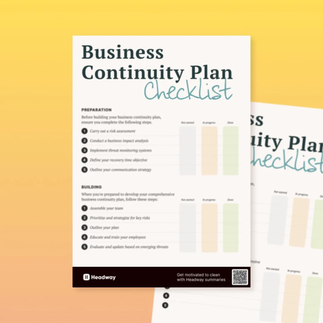 Printable business continuity plan checklist free