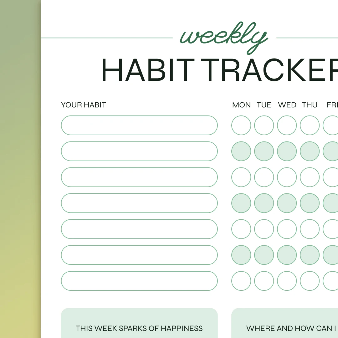 Free weekly habit tracker printable
