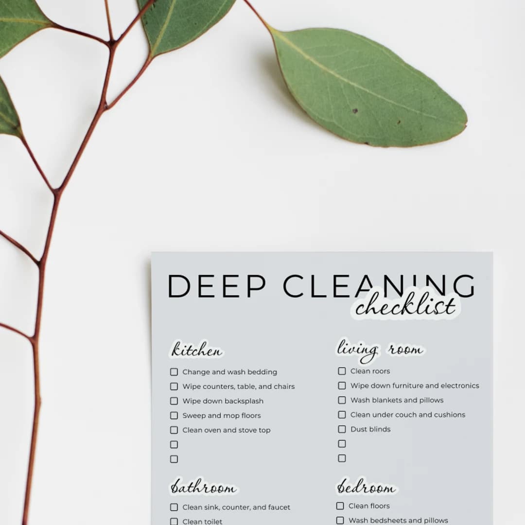 Deep cleaning checklist printable