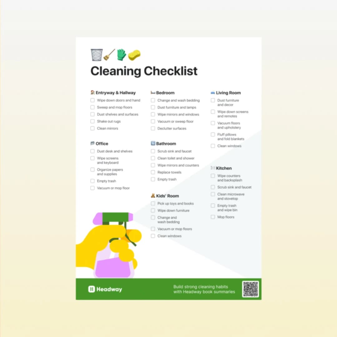 Printable cleaning checklist free