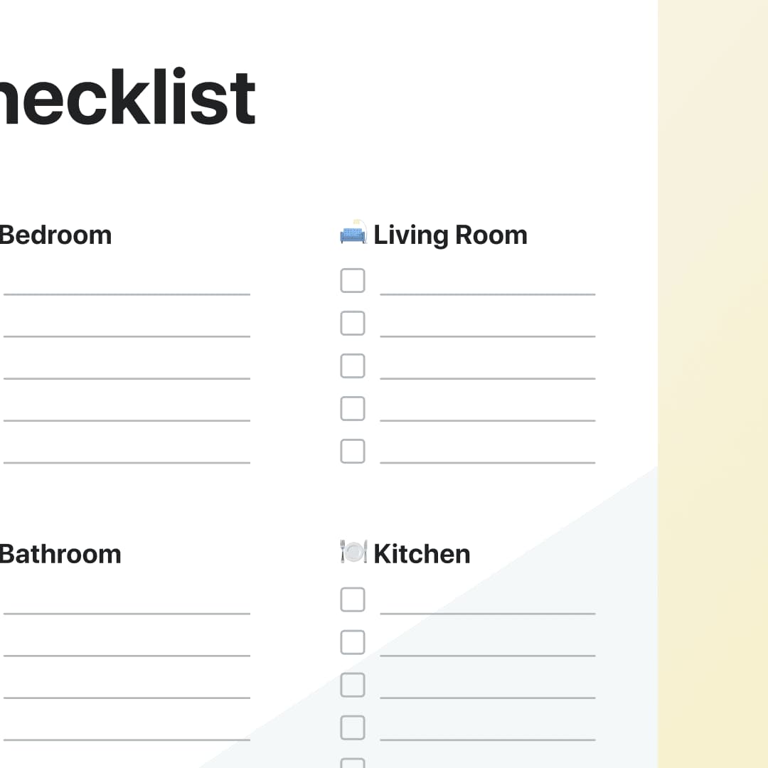 Free cleaning checklist printable