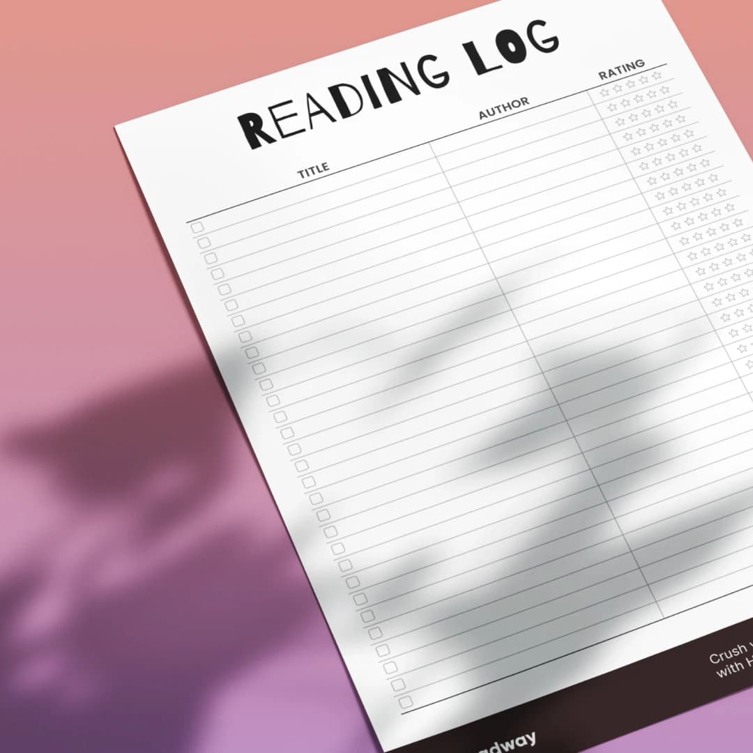 Reading log printable