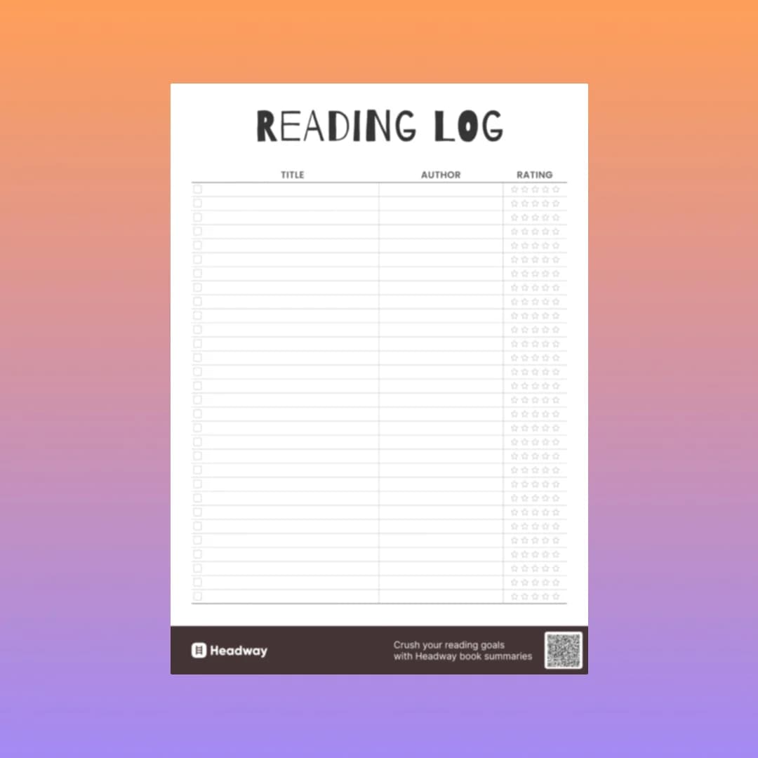 Printable reading log free