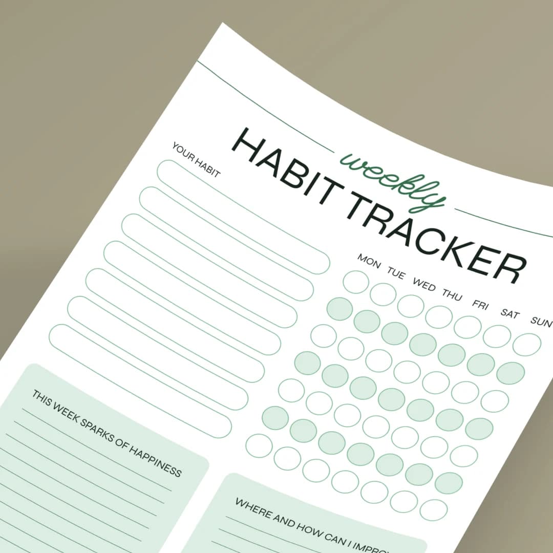 Weekly habit tracker printable
