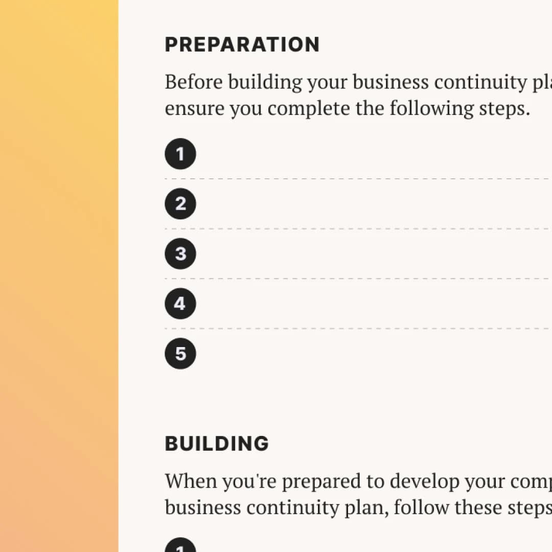 Free business continuity plan checklist printable