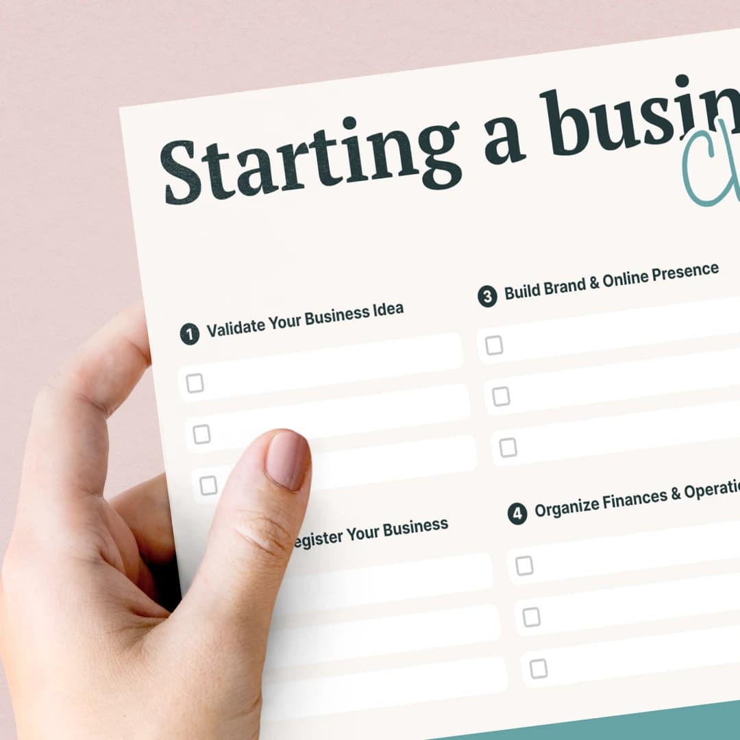 Starting a business checklist printable