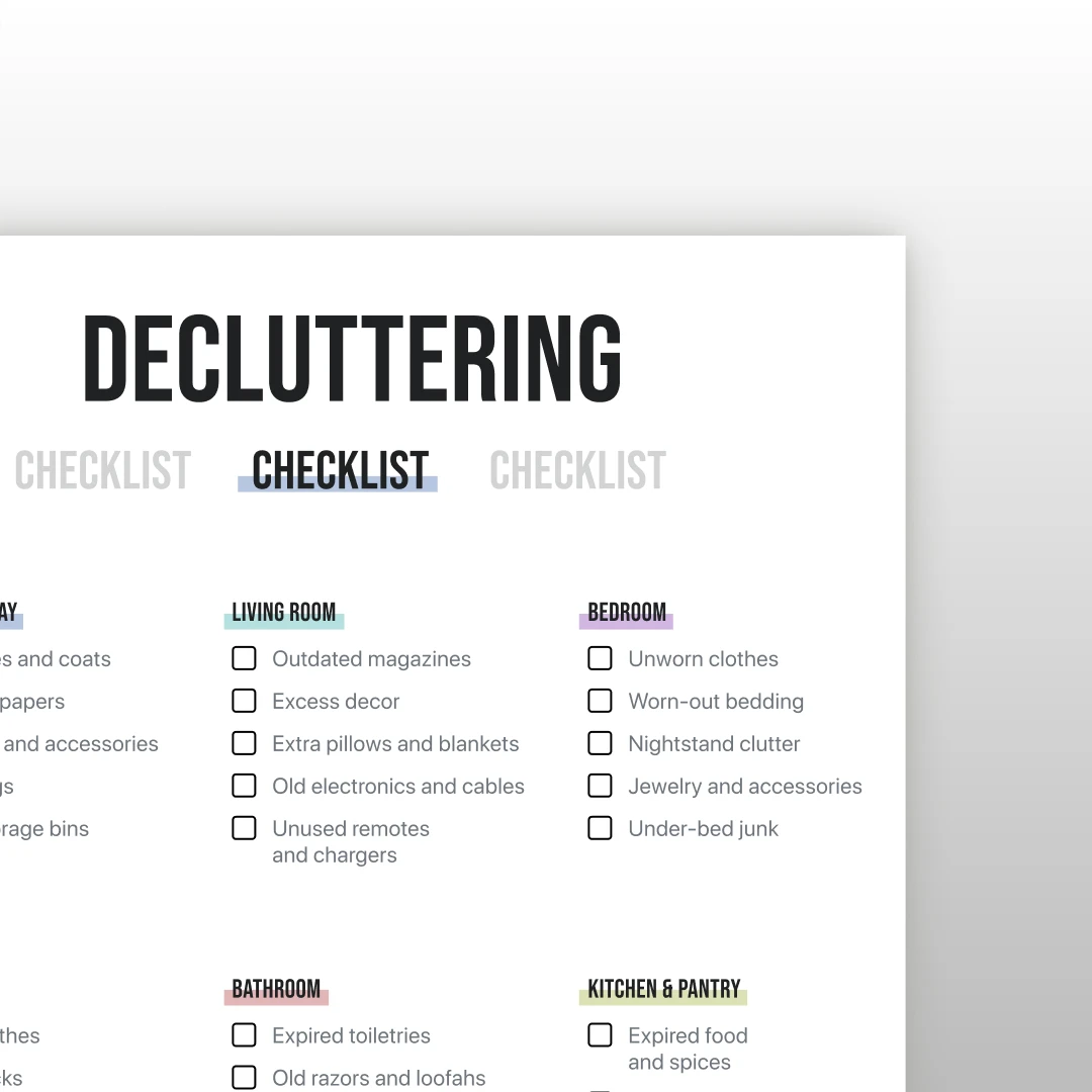 Free decluttering checklist printable