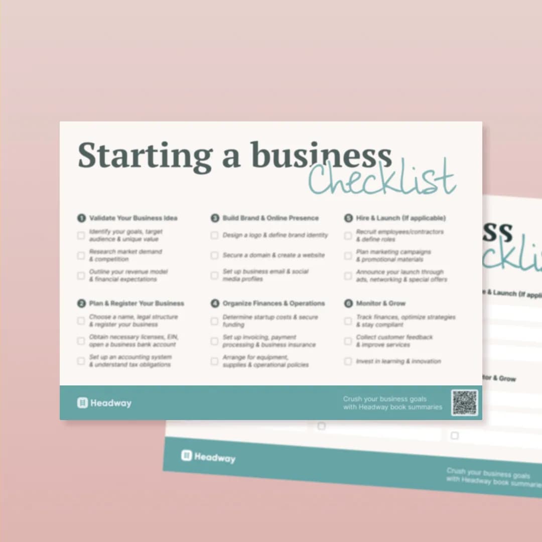 Printable starting a business checklist free
