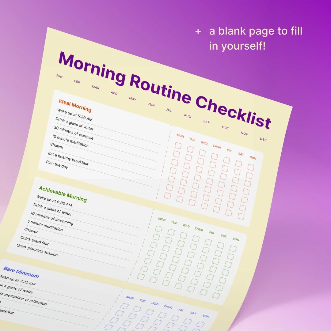 Morning routine checklist