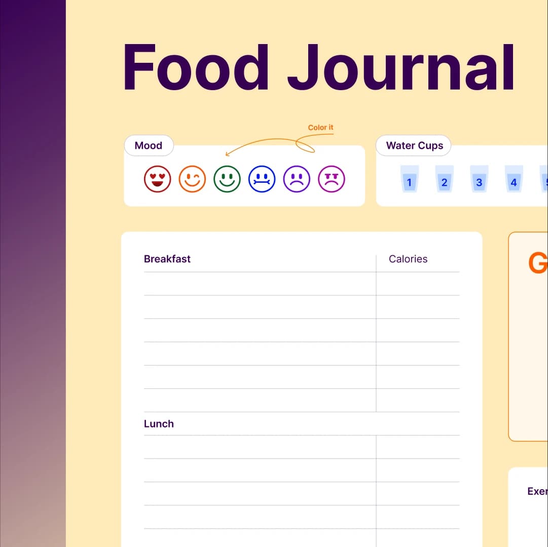 free printable food journal