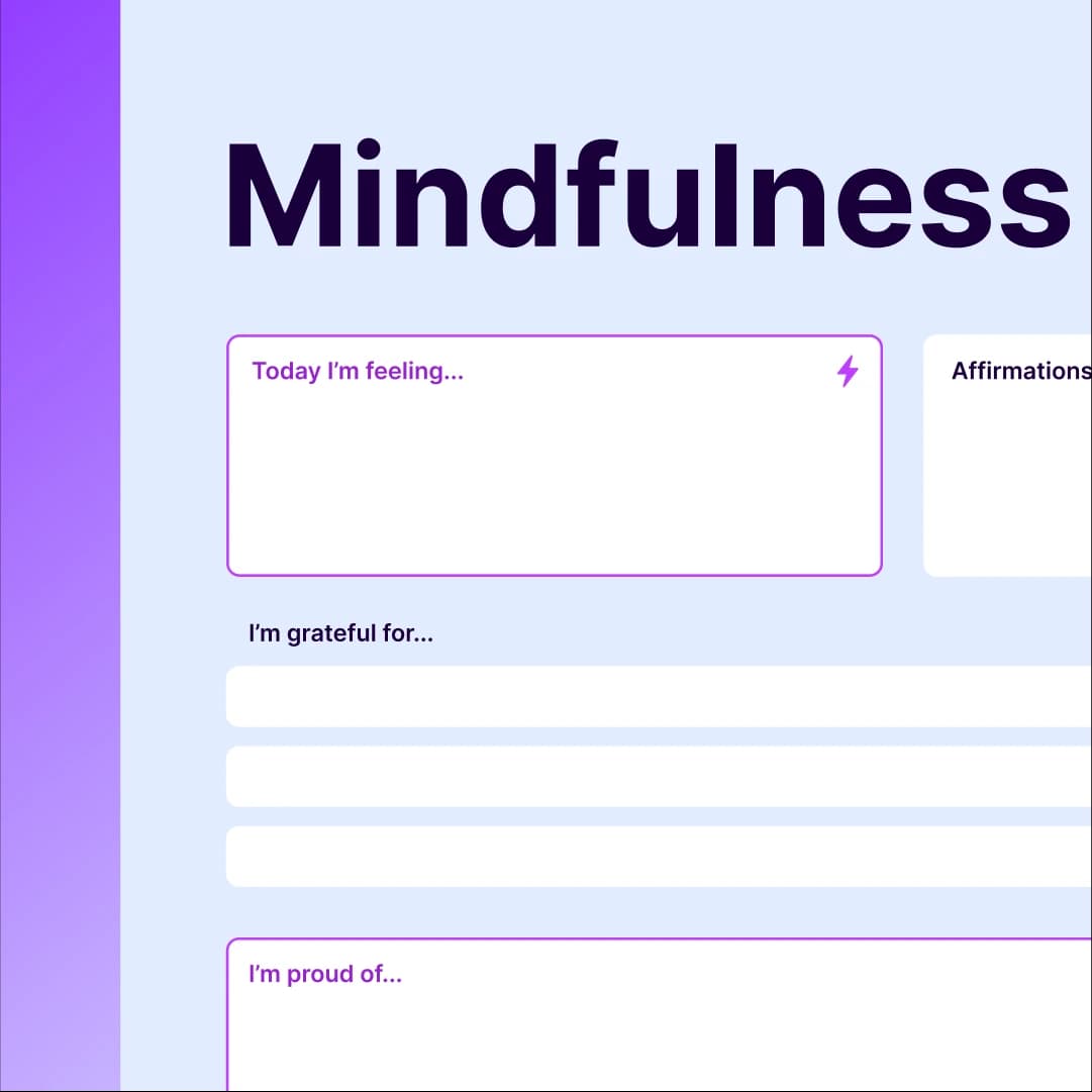 Mindfulness journal printable template