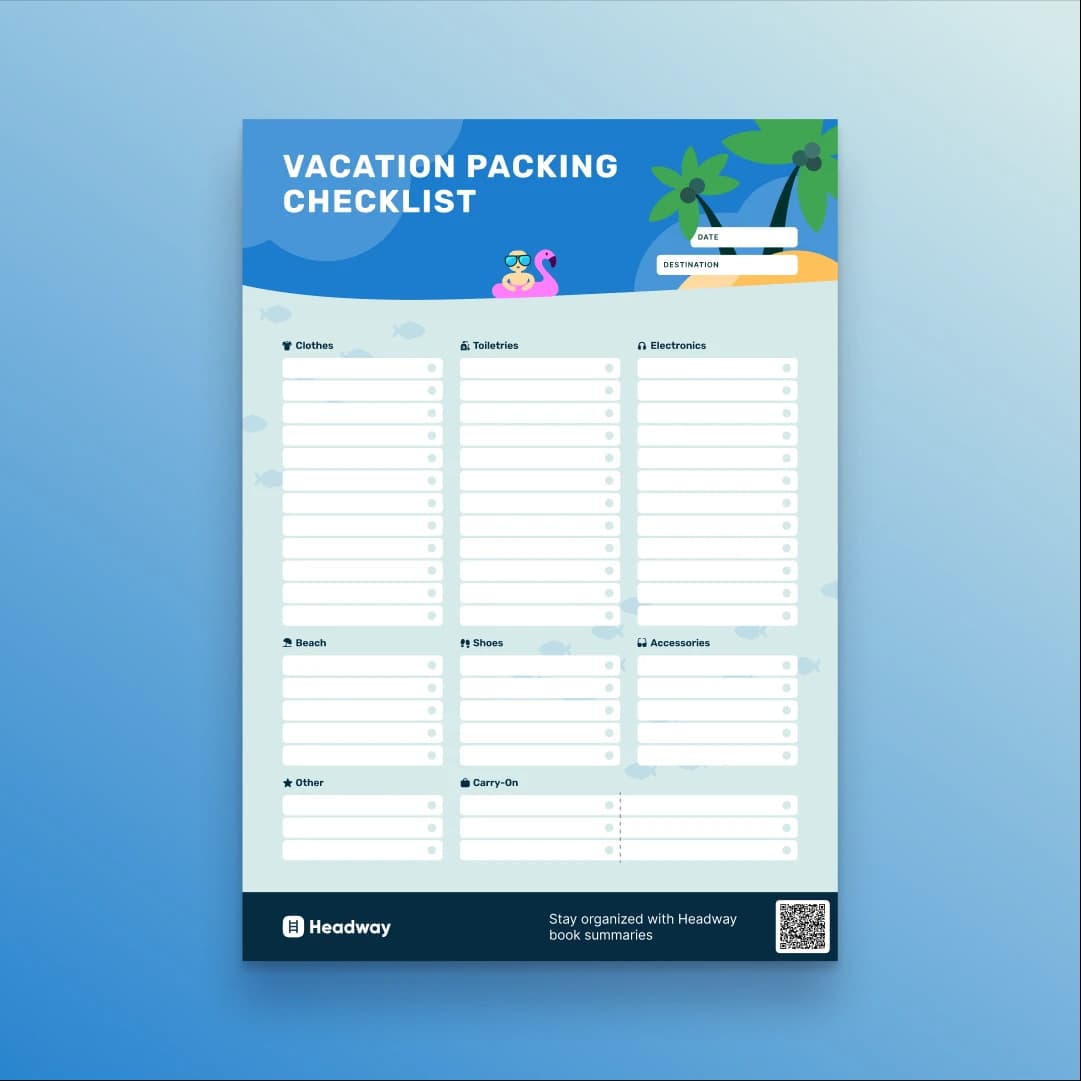 vacation packing list printable