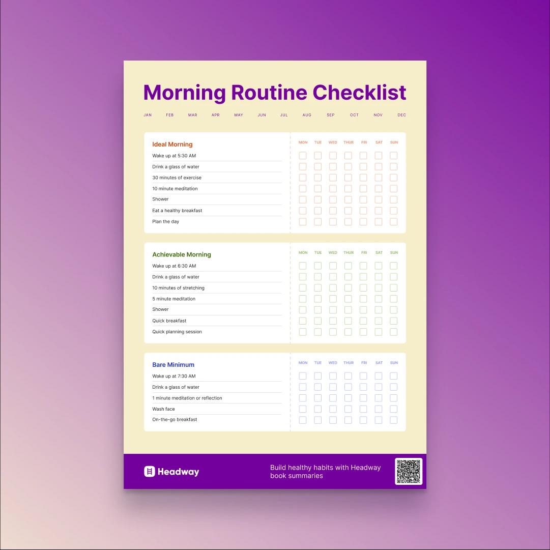 Morning routine checklist printable