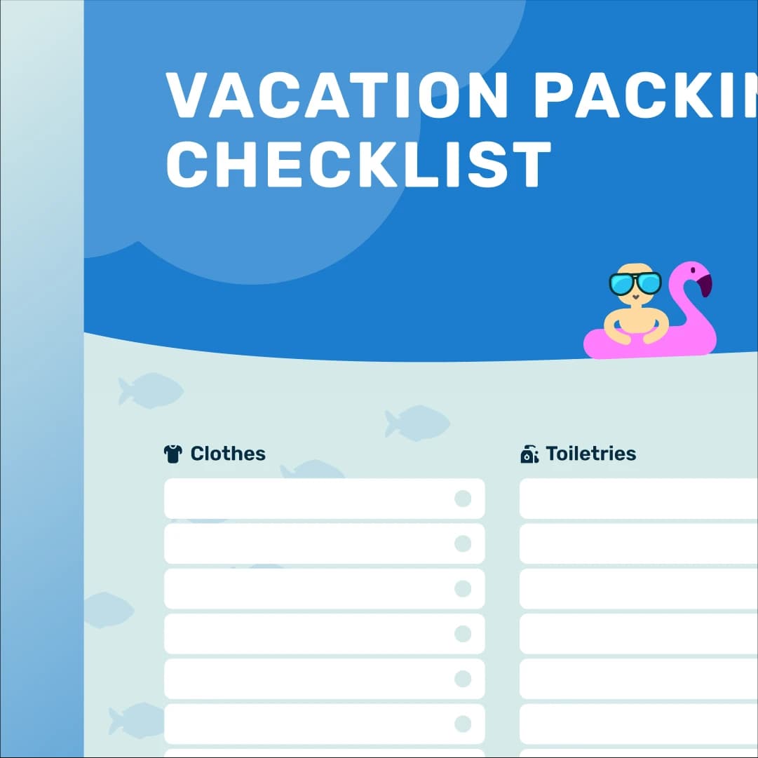 Vacation packing list printable benefits