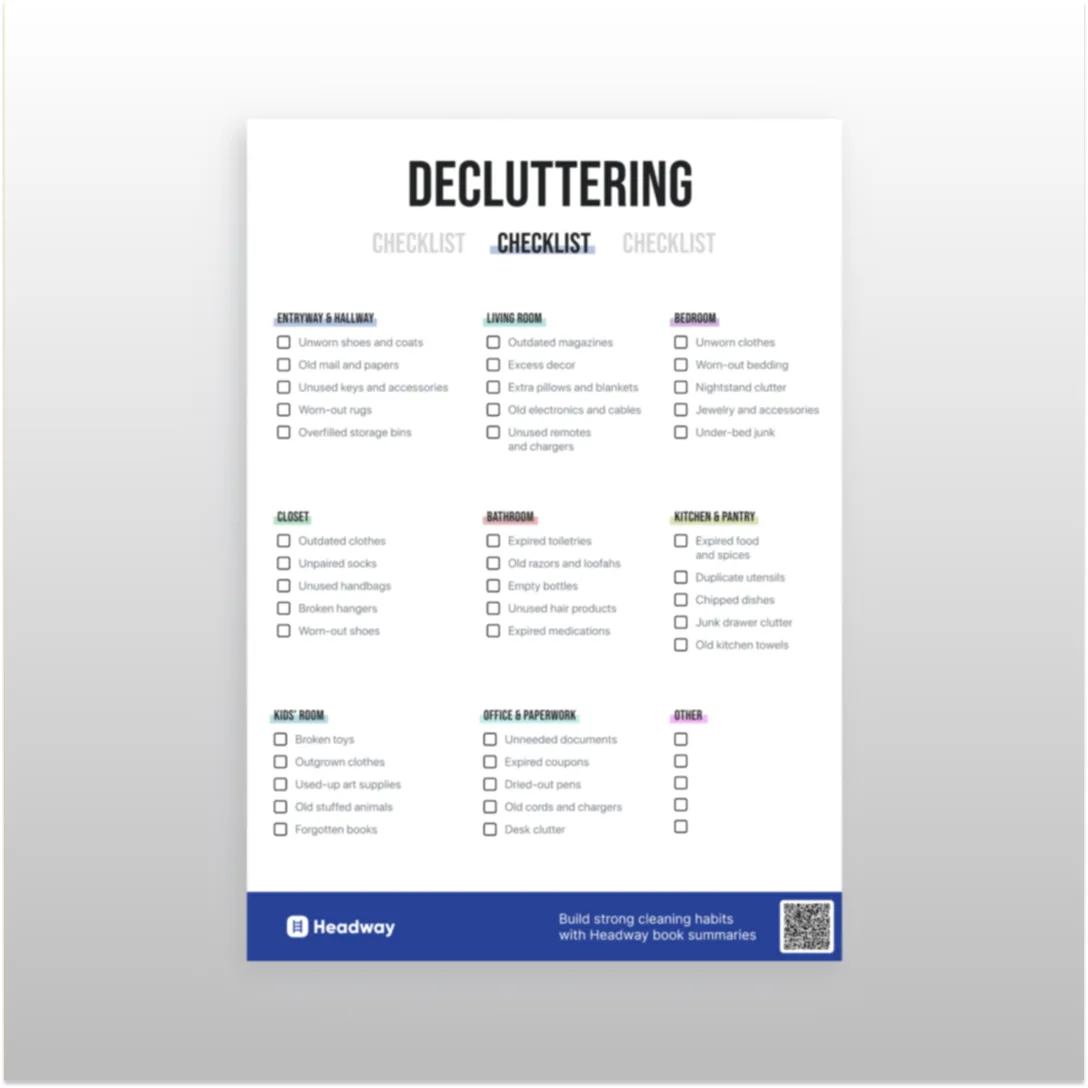 Printable decluttering checklist free