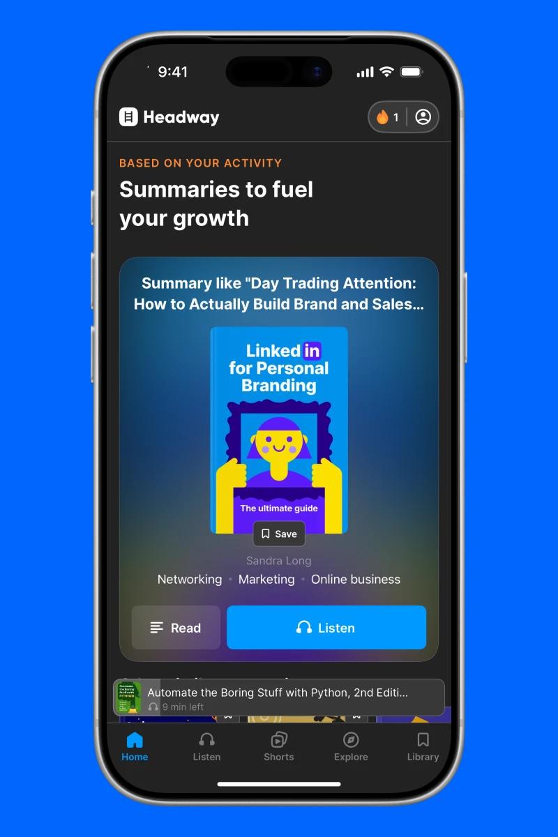 Headway app summaries to fuel your growth