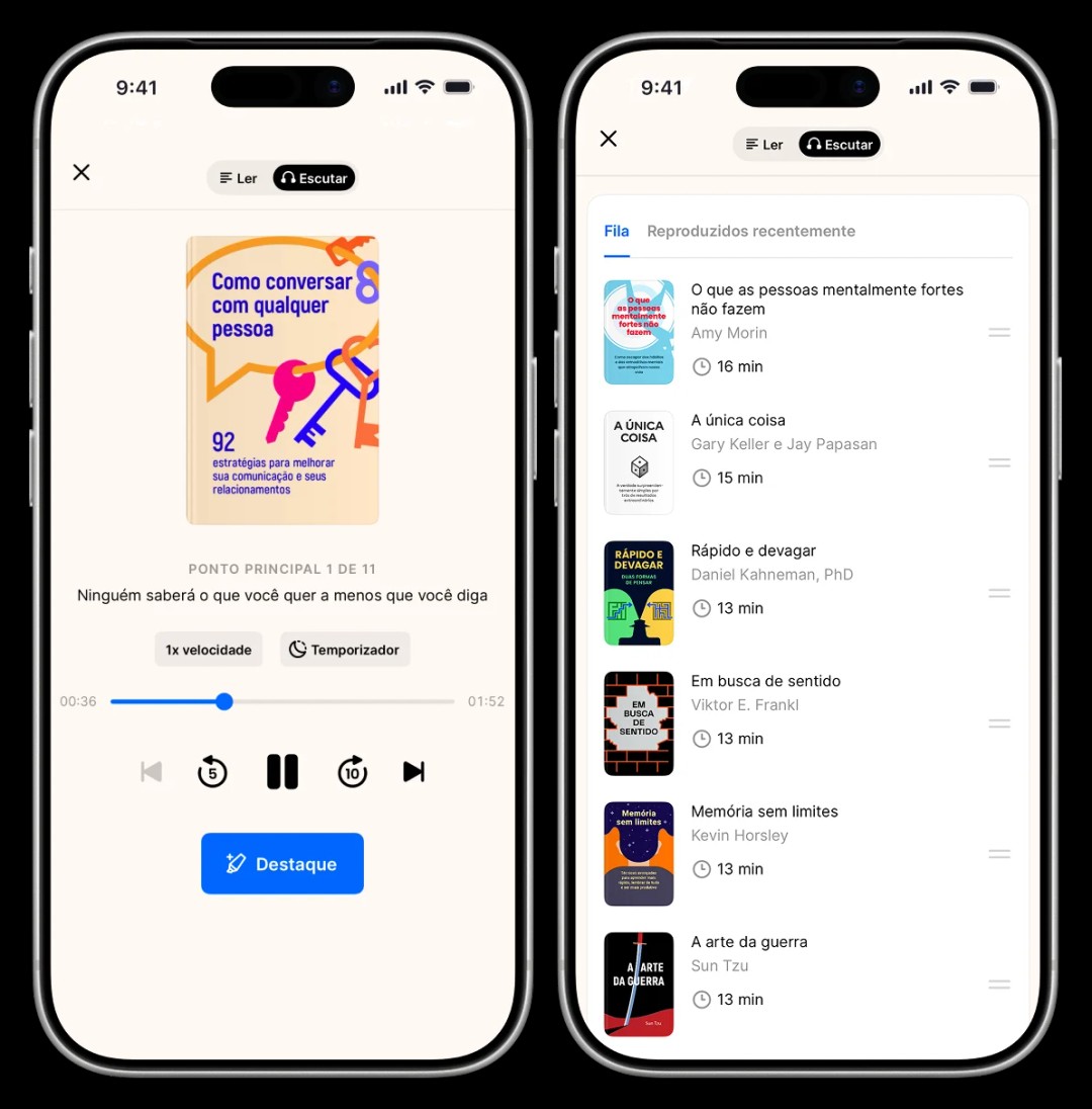 Melhor aplicativo de resumos de livros — aplicativo que resume livros para aprendizado rápido e crescimento pessoal, Headway