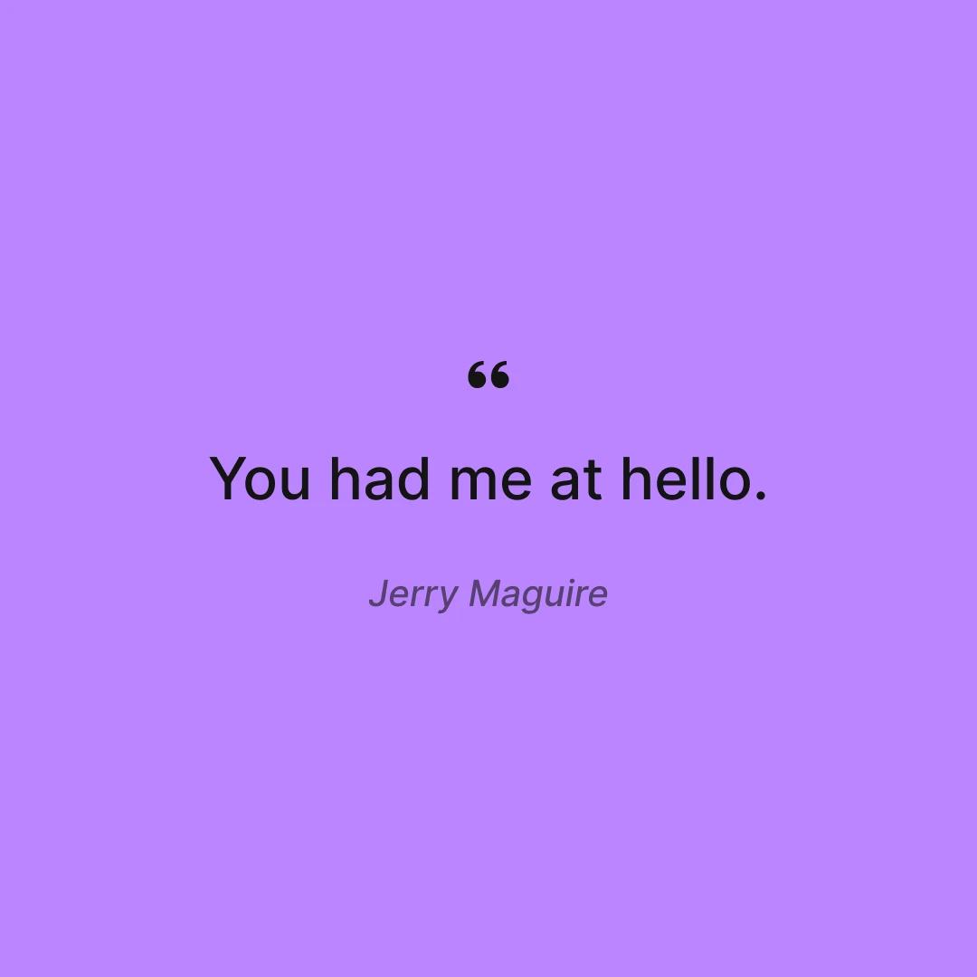 Romantic Short Love Quotes For Him Jerry Maguire