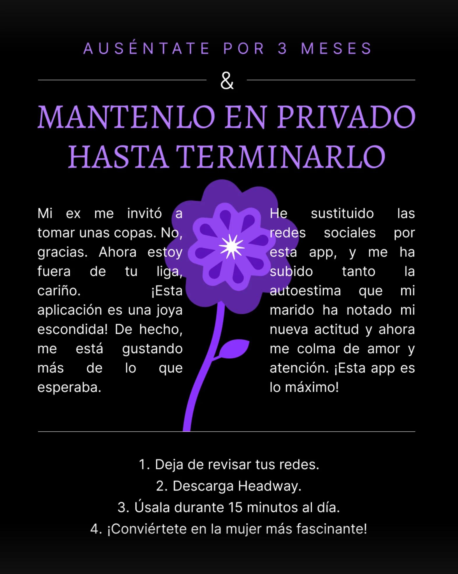 Auséntate por 3 meses Mantenlo en privado hasta terminarlo