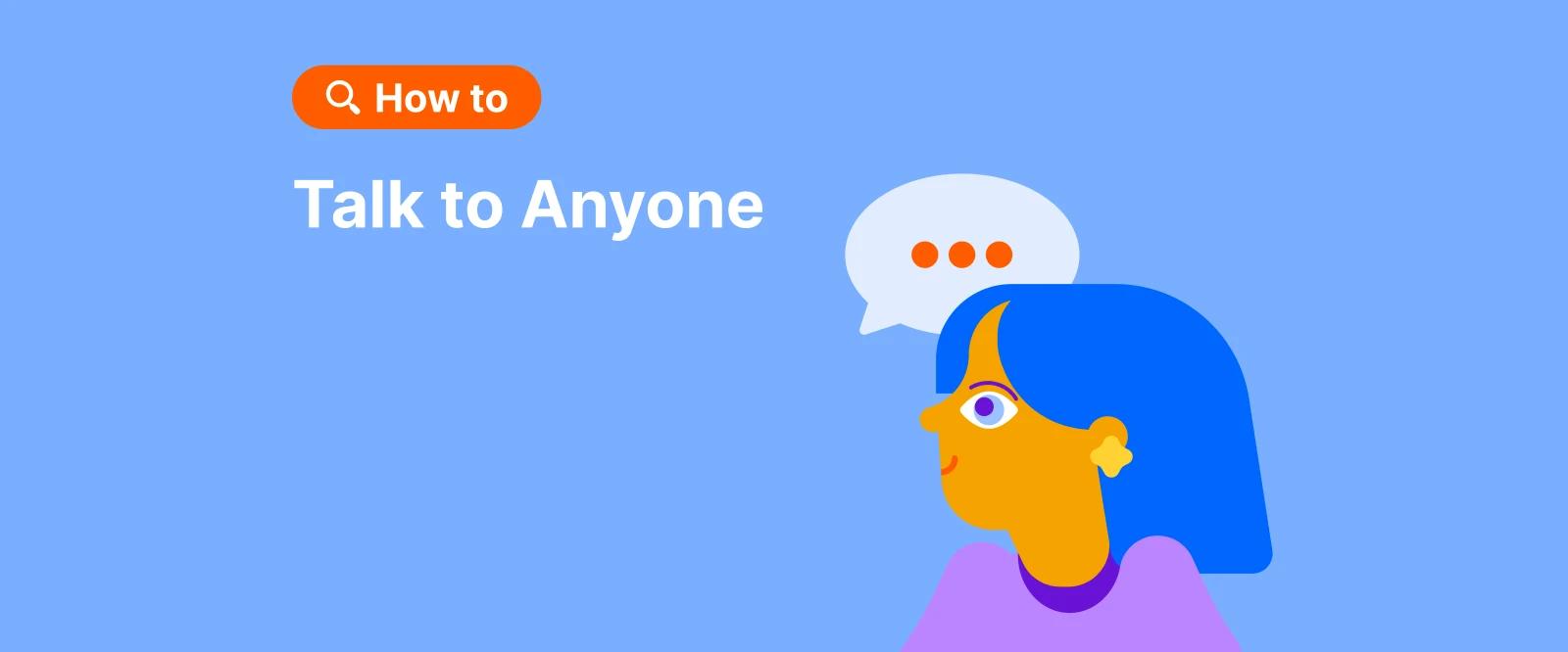 A character with blue hair and a purple top, listening to someone, with speech bubble above her head 1x