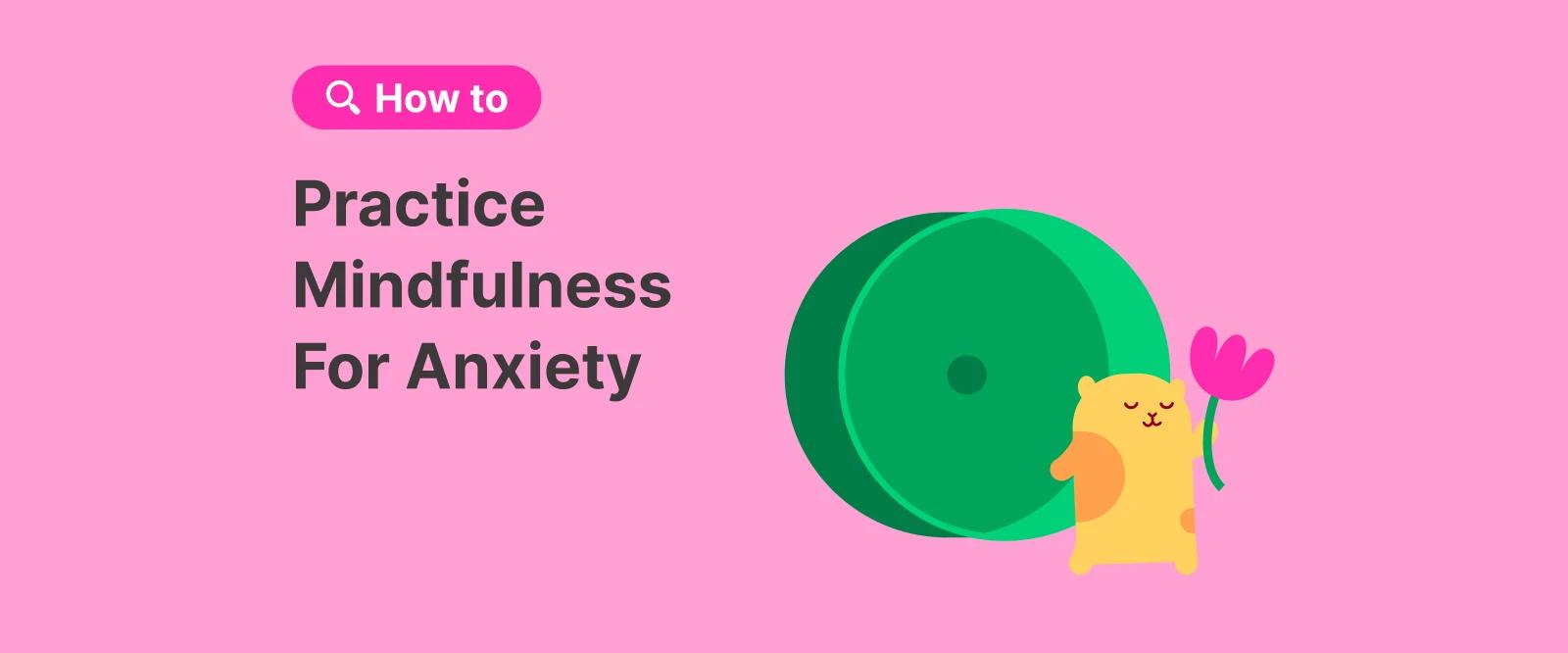 Practice Mindfulness for Anxiety - a humster with a flower in a paw