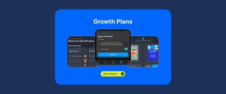 headway-app-growth-plans-interface-on-bright-blue-background-displaying-multiple-smartphone-screens-and-yellow-new-feature-badge