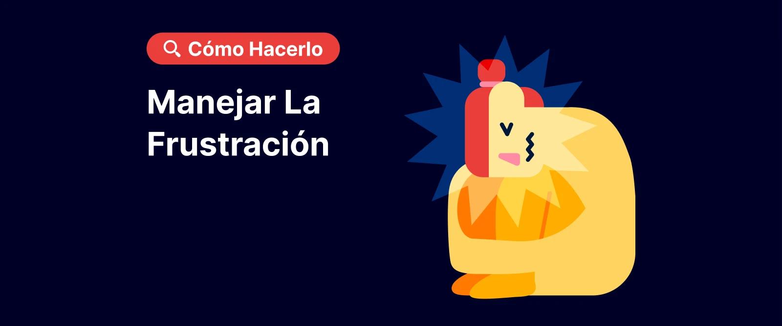 manejar la frustración con puño amarillo en llamas sobre fondo azul oscuro