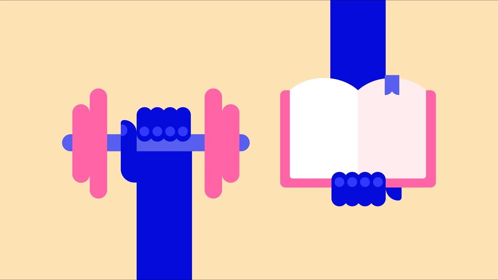 75 hard summary - two hands on a neutral background