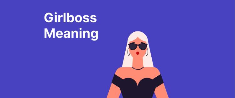 _Illustrated woman with white hair and sunglasses on purple background representing girlboss meaning and confidence
