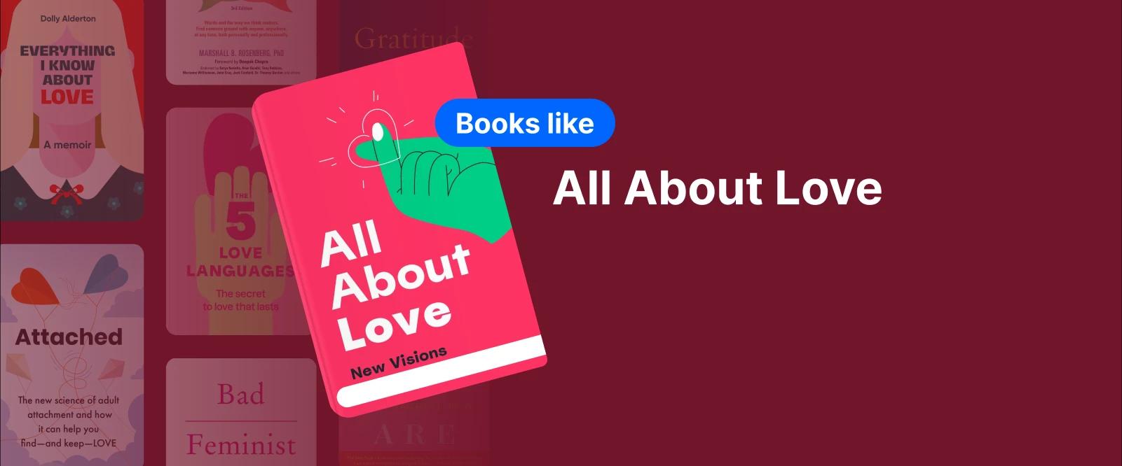Book cover of All About Love by Bell Hooks with a red heart design, symbolizing books about relationships and emotional growth