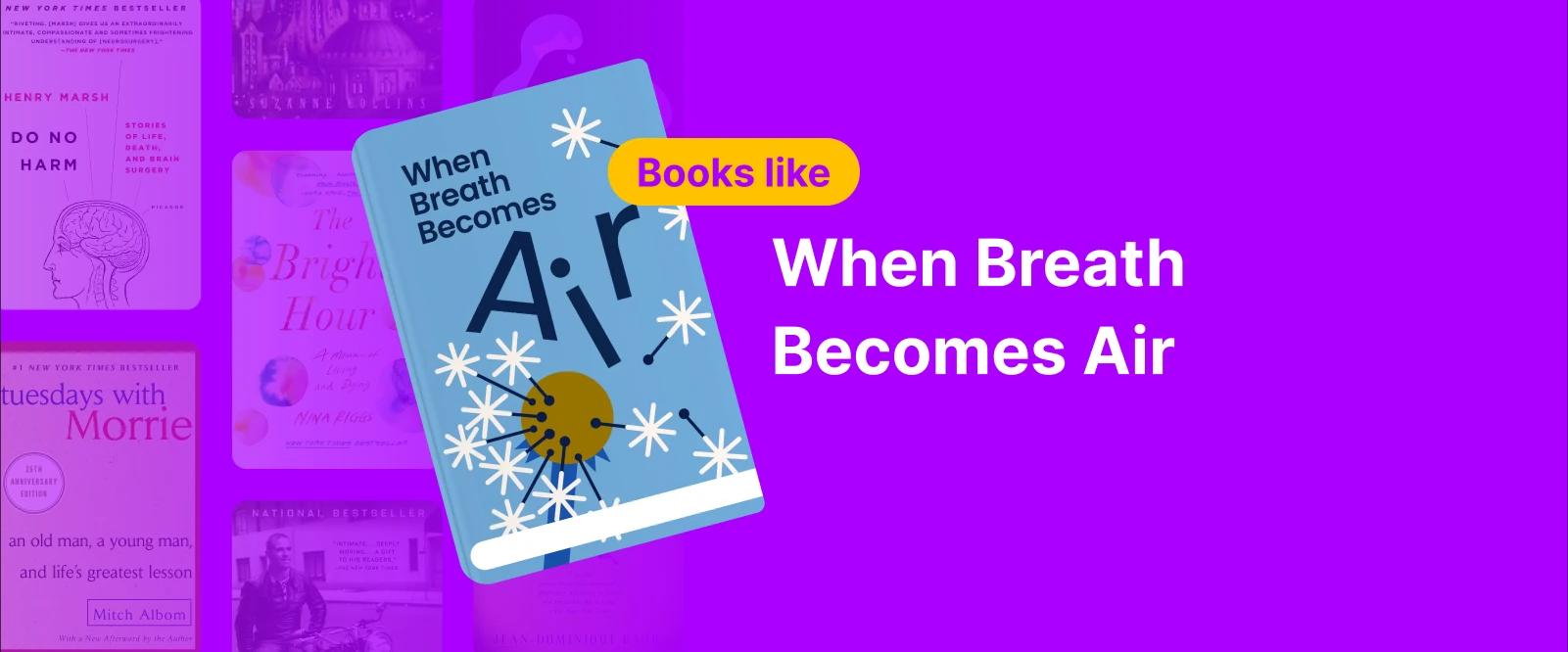 Book cover of When Breath Becomes Air with abstract floral shapes symbolizing books like When Breath Becomes Air