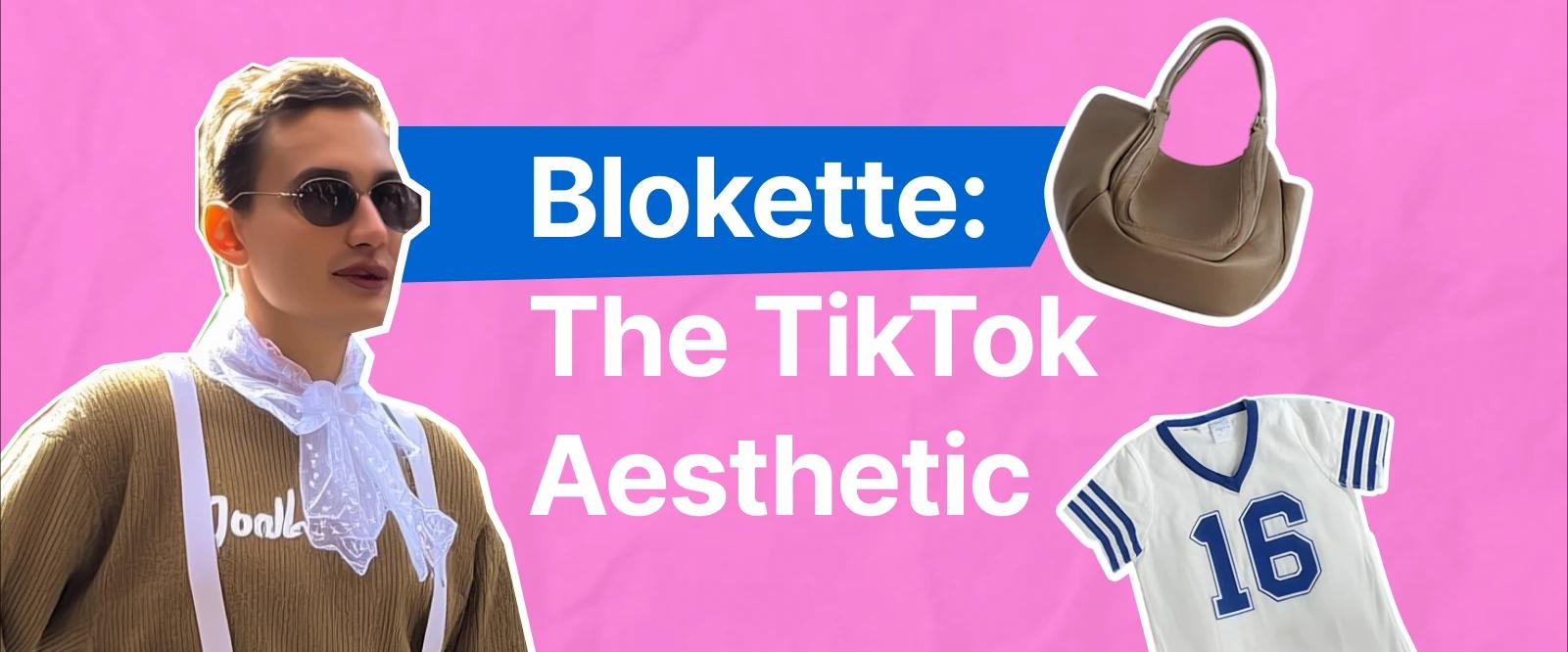 Smiling man with sunglasses, white scarf, and cartoon purse and jersey cutout beside him - Blokette