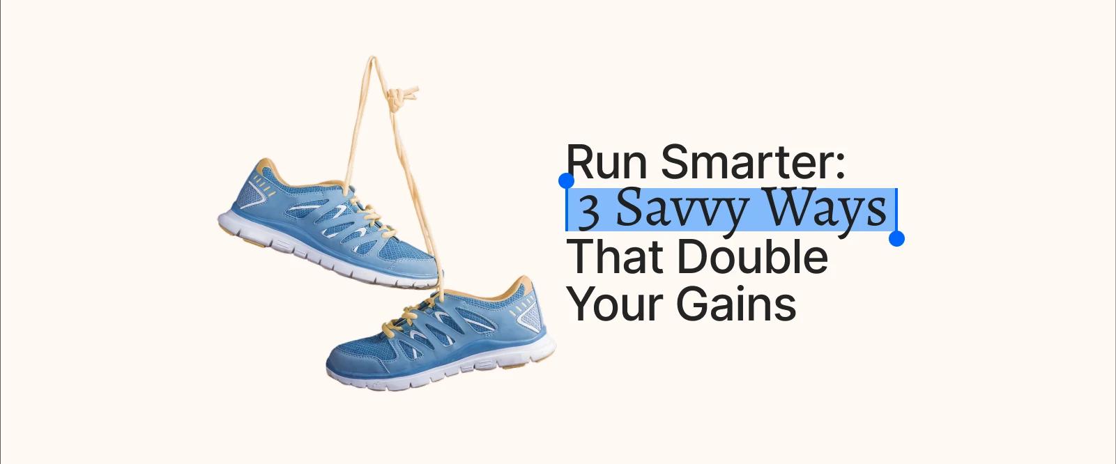 Pair of blue running shoes tied together by the laces, hanging mid-air to symbolize activity and motion for Grow Every Day microlearning