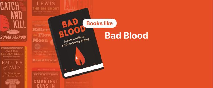 Book cover of Bad Blood by John Carreyrou with a red background and a black book title