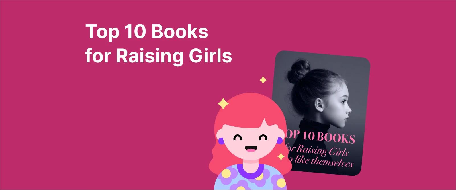 Girl with pink hair nextб symbolising parenting books and raising girls who like themselves