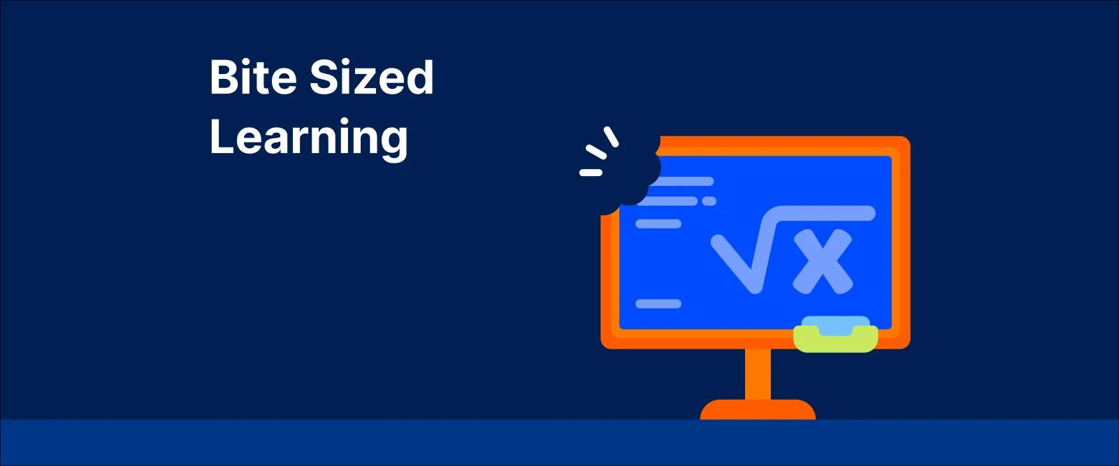 bite sized learning - Stylized globe with a bite taken out of it