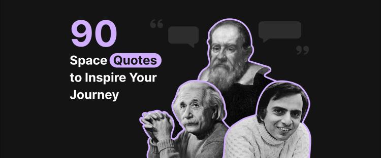 Portraits of Carl Sagan, Galileo Galilei, Albert Einstein space quotes