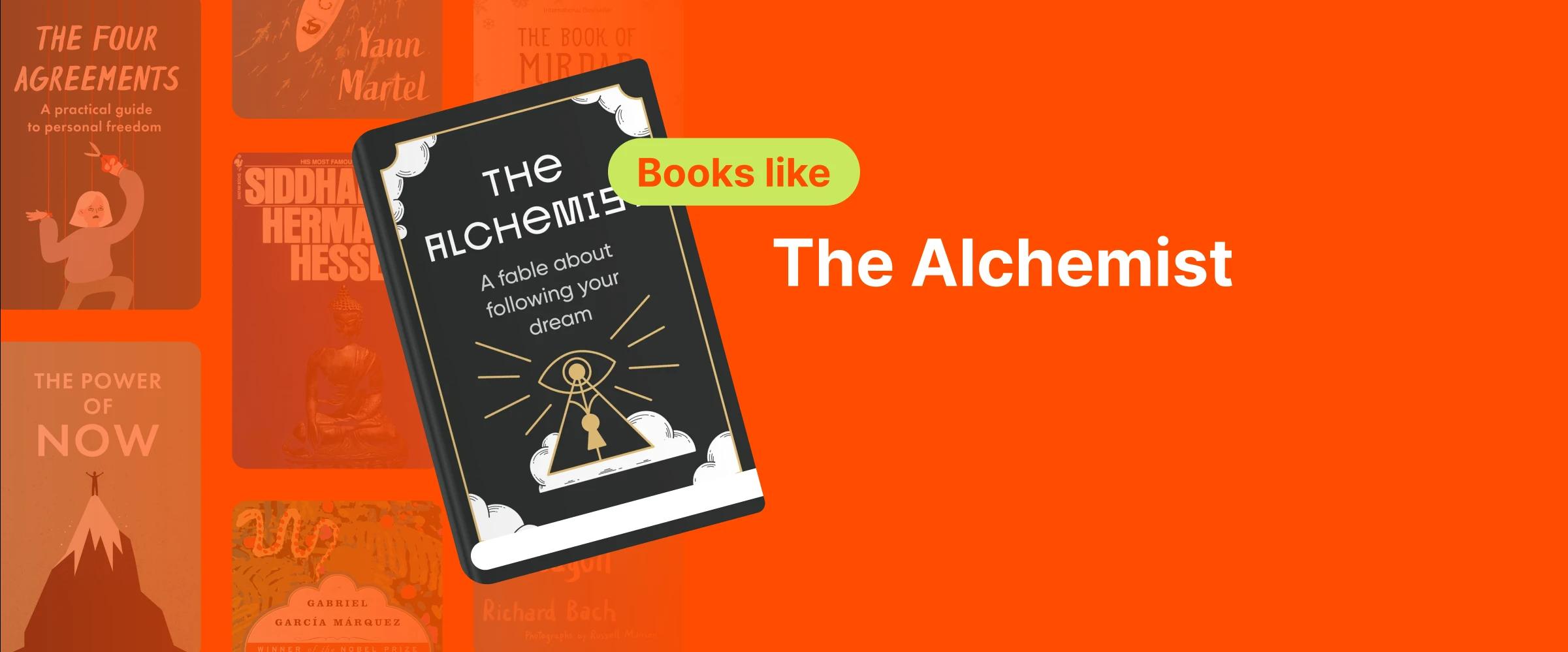 Book cover of The Alchemist by Paulo Coelho, symbolizing books with themes of following your dreams and personal growth