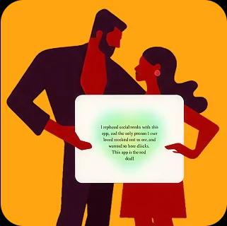Man and woman holding quote banner