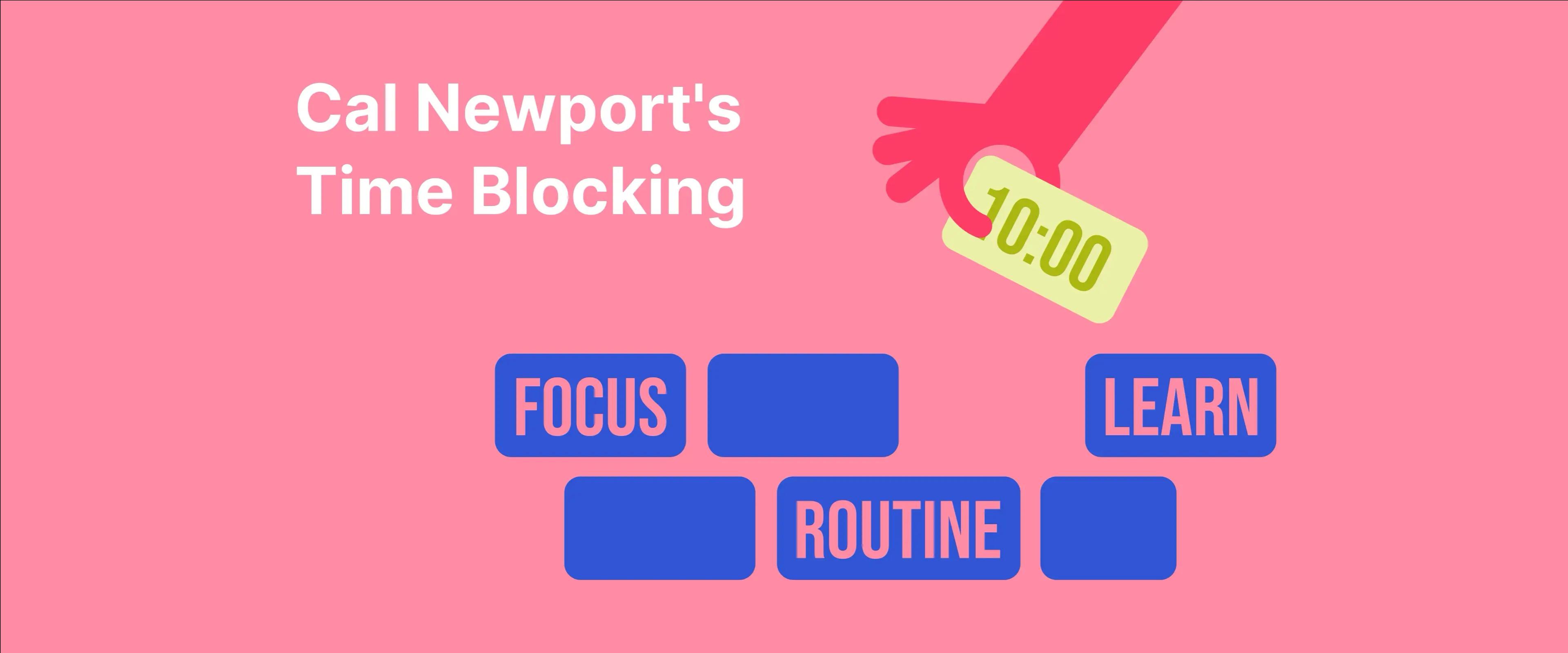 cal newport time blocking: a person is moving time blocks
