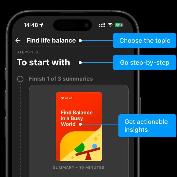 Headway persomalized plans feature to recover from burnout