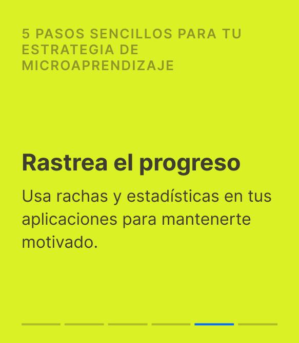 Tarjeta amarillo-verde que explica cómo las aplicaciones de microaprendizaje utilizan rachas y estadísticas para ayudar a los estudiantes a mantenerse motivados