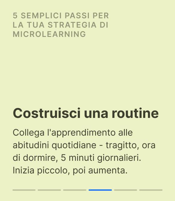 Guida in italiano ai 5 semplici passi per una strategia di microlearning