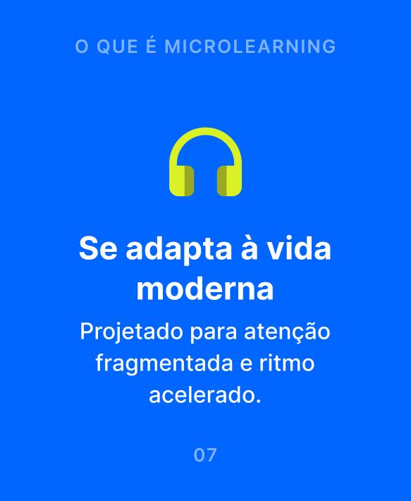 Ilustração de fones de ouvido amarelos em fundo azul explicando o que é microaprendizagem, um método que se adapta à vid