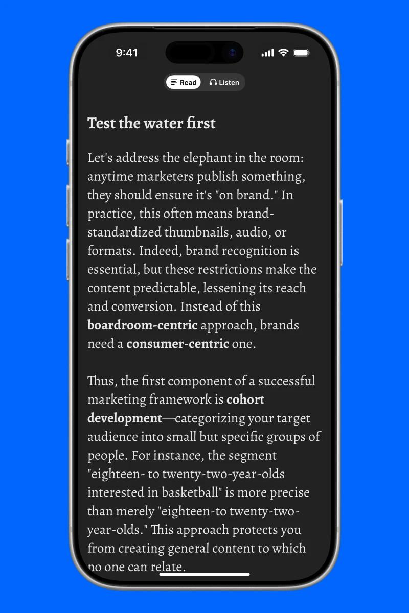 Headway app screen with a part of book summary