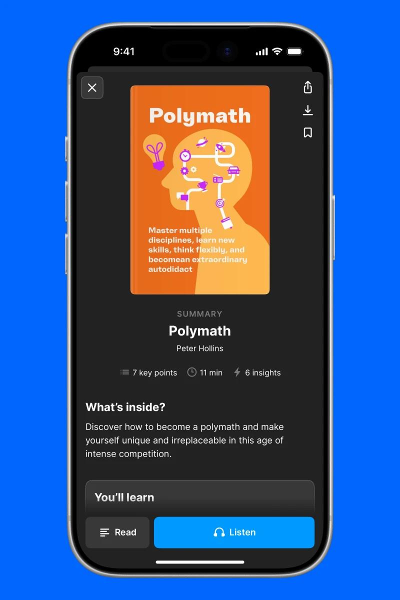Headway app polymath by peter hollins book summary