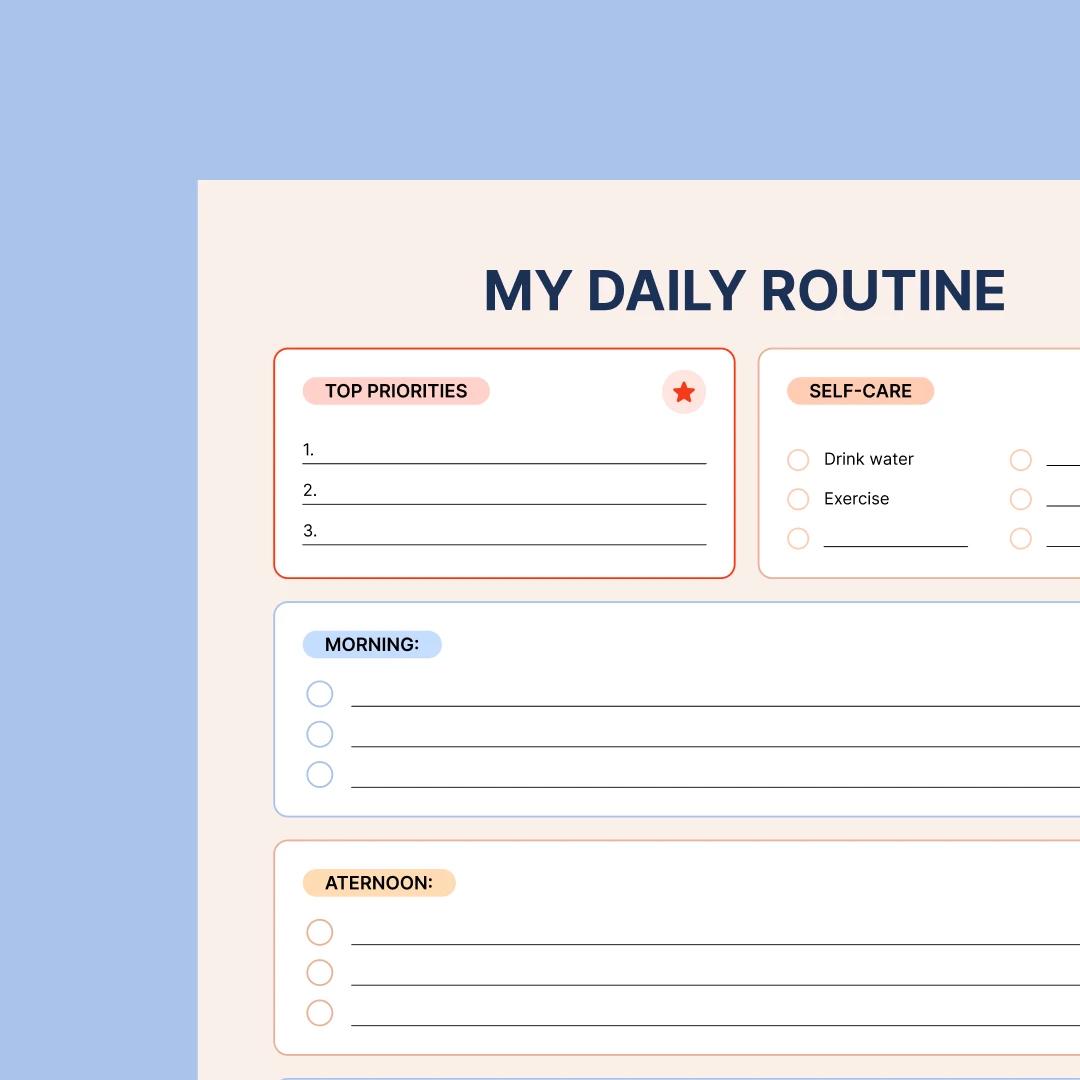 Free Printable Daily Routine Chart — Download your PDF