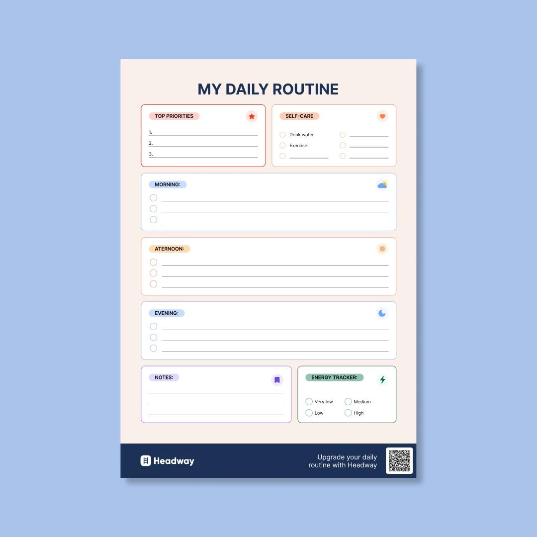 Free Printable Daily Routine Chart — Download your PDF