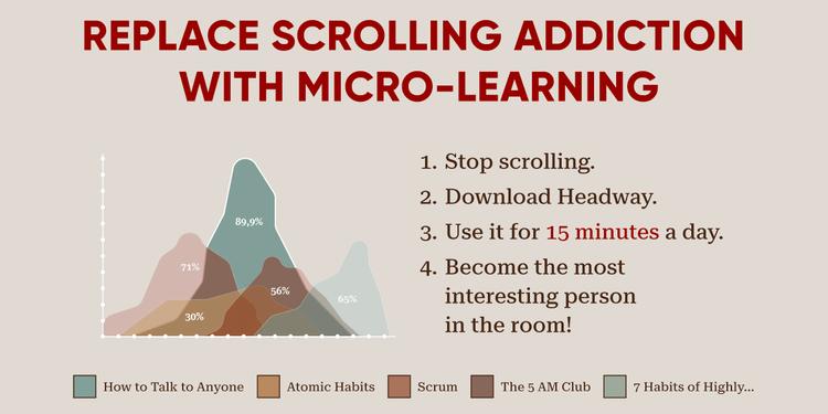 how to stop scrolling addiction with microlearning app